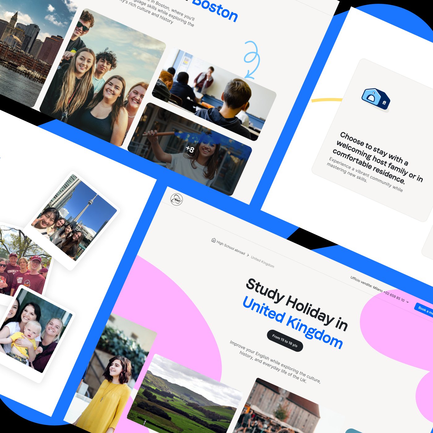 WEP trasforma l'apprendimento della lingua in avventura attraverso scambi culturali, programmi accademici e viaggi studio che cambiano la vita. Abbiamo creato una nuova identità digitale e una piattaforma modulare dove ogni giovane può costruire il proprio futuro, esplorando destinazioni straordinarie e scuole d'eccellenza in tutto il mondo.